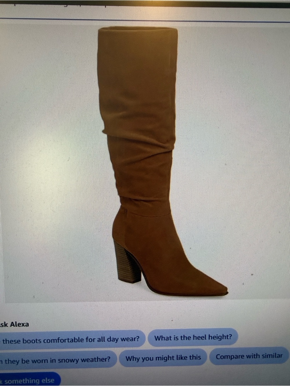 Piepie NWT Women's Faux-Suede Pointed Toe Knee-High Boot Size 7 /Brown 3โ Heel